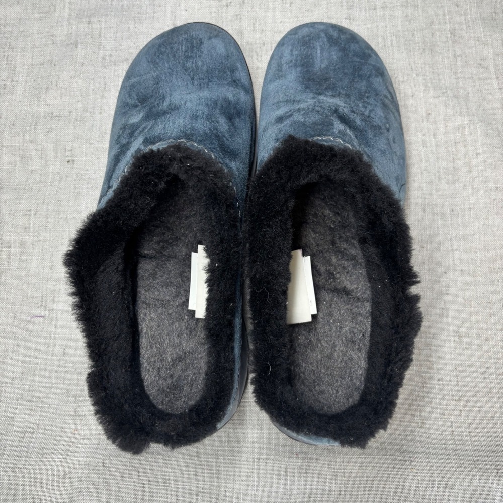 Merrell Encore Ice 4 Navy Blue Suede Faux Fur Lined Mules Clogs Women's Size 8.5 - Picture 7 of 11